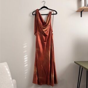 Orange Satin Dress - Size XL NWOT